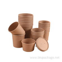 Biodegradable disposable paper bowl takeaway soup container